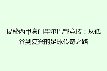 揭秘西甲豪门毕尔巴鄂竞技:从低谷到复兴的足球传奇之路