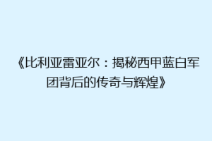 《比利亚雷亚尔:揭秘西甲蓝白军团背后的传奇与辉煌》
