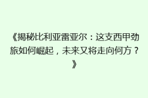 《揭秘比利亚雷亚尔:这支西甲劲旅如何崛起,未来又将走向何方?》