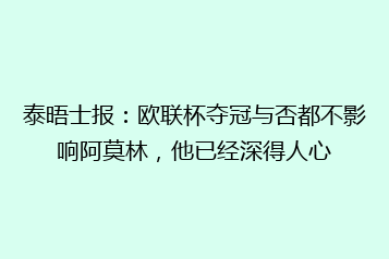 泰晤士报:欧联杯夺冠与否都不影响阿莫林,他已经深得人心