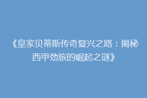 《皇家贝蒂斯传奇复兴之路:揭秘西甲劲旅的崛起之谜》