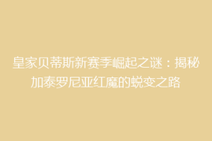 皇家贝蒂斯新赛季崛起之谜：揭秘加泰罗尼亚红魔的蜕变之路