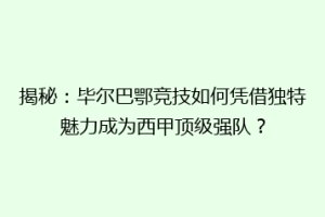 揭秘：毕尔巴鄂竞技如何凭借独特魅力成为西甲顶级强队？
