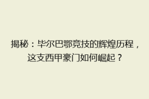 揭秘：毕尔巴鄂竞技的辉煌历程，这支西甲豪门如何崛起？