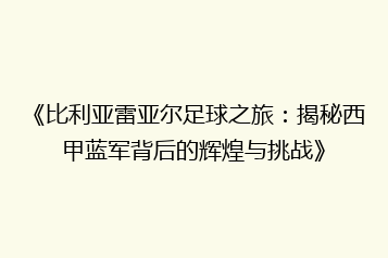 《比利亚雷亚尔足球之旅:揭秘西甲蓝军背后的辉煌与挑战》