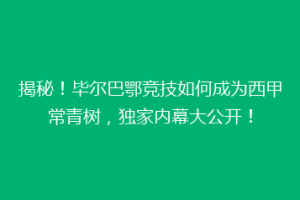 揭秘！毕尔巴鄂竞技如何成为西甲常青树，独家内幕大公开！