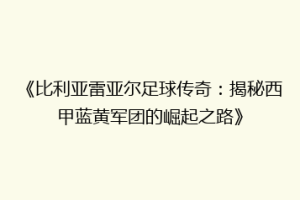 《比利亚雷亚尔足球传奇：揭秘西甲蓝黄军团的崛起之路》