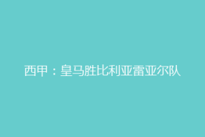 西甲：皇马胜比利亚雷亚尔队