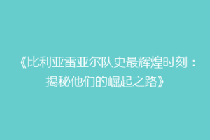 《比利亚雷亚尔队史最辉煌时刻：揭秘他们的崛起之路》