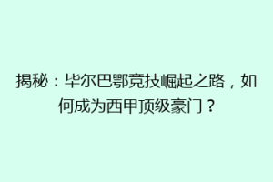 揭秘：毕尔巴鄂竞技崛起之路，如何成为西甲顶级豪门？