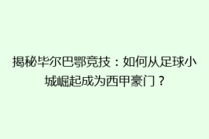 揭秘毕尔巴鄂竞技：如何从足球小城崛起成为西甲豪门？
