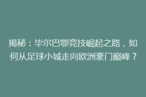 揭秘：毕尔巴鄂竞技崛起之路，如何从足球小城走向欧洲豪门巅峰？