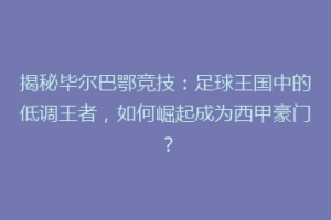 揭秘毕尔巴鄂竞技:足球王国中的低调王者,如何崛起成为西甲豪门?