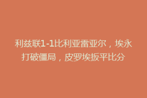 利兹联1-1比利亚雷亚尔，埃永打破僵局，皮罗埃扳平比分