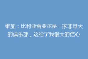维加:比利亚雷亚尔是一家非常大的俱乐部,这给了我很大的信心