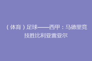 (体育)足球——西甲:马德里竞技胜比利亚雷亚尔