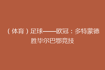 （体育）足球——欧冠：多特蒙德胜毕尔巴鄂竞技