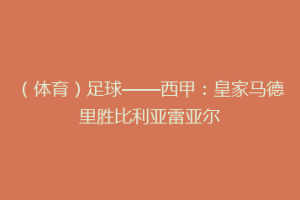 （体育）足球——西甲：皇家马德里胜比利亚雷亚尔
